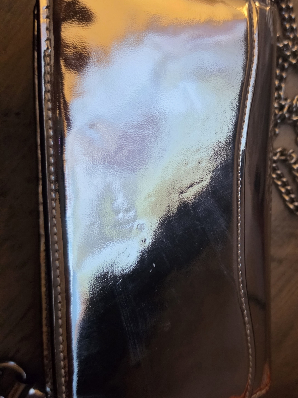Coach Silver Chain Shoulder Bag - Women's Metallic . - Picture 8 of 10